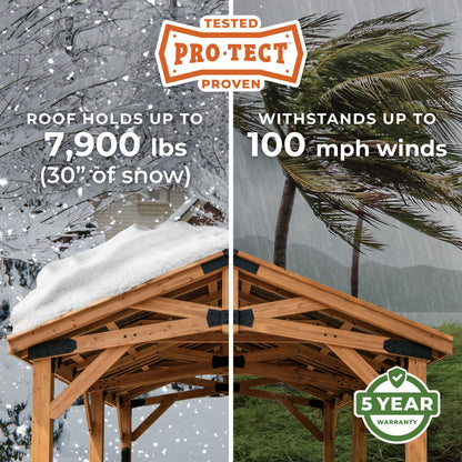 12x12 Arlington Gazebo with Electric - Lt Brown